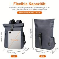 Moquera de Viaje Ligera para Hombres y Mujeres de 21-25L con Cremalleras Antirrobo, Bolso Escolar Universitario con Múltiples Compartimentos, Mochila Duradera de Capa Suave para Deportes al Aire Libre, Trabajo - Diseño Elegante Minimalista en 6 Colores - details 5
