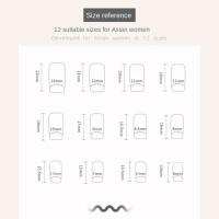 Juego de 24 puntas de uñas, uñas postizas rectangulares plateadas DIY de Francia - details 2