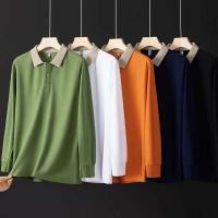 Nuevo polo de negocios informal de manga larga de color sólido para hombre, un top versátil que está a la moda, cálido y cómodo para - details 2