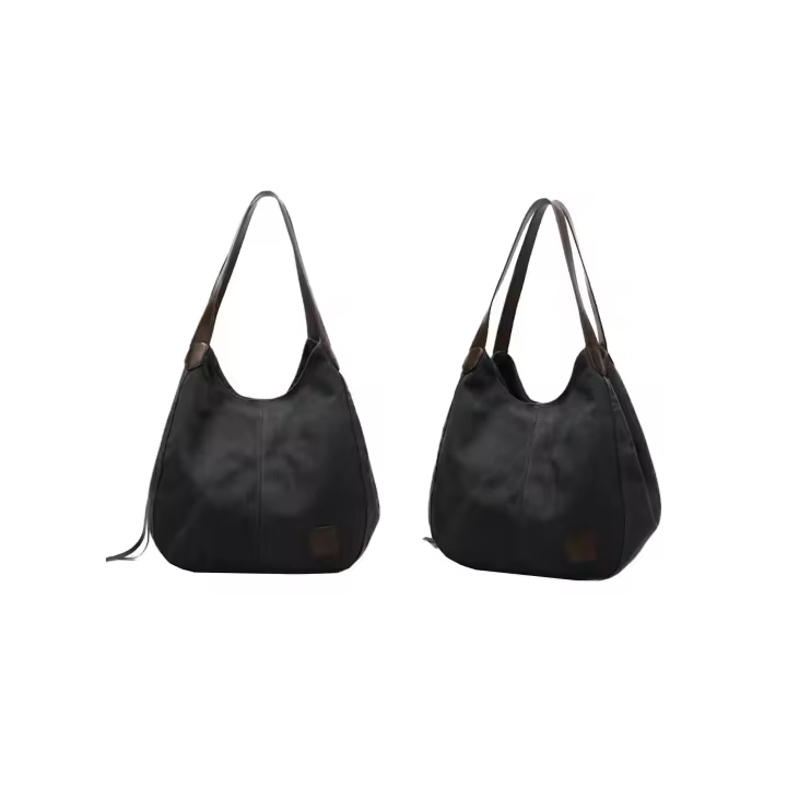 Bolso de Lona para Mujer Triángulo Tamaño Mediano con Bolsillo Interior y Cierre de Cremallera - 1