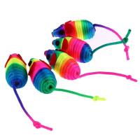 Juguetes de felpa para gatos, ratón falso colorido, sonido chirriante, juguete divertido para morder, 5 piezas - details 1