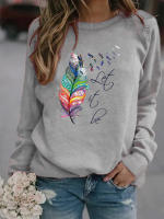 Printed Hoodies Women Fleece Long Sleeve O Neck Loose Sweatshirt Girls Women Hoodie Pullovers - details 5