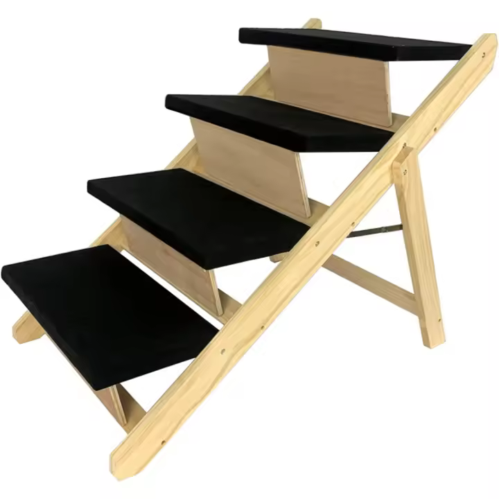 UISEBRT Escalera Plegable para Perros 2 en 1, Escalera para Mascotas con Inserto Antideslizante, para Perros hasta 80kg - 1