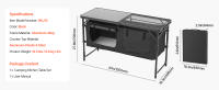 SucceBuy Mesa de cocina para acampar, mesa plegable para cocinar al aire libre, 3 alturas ajustables, estación de cocina portátil de aluminio con almacenamiento, asa de transporte, para barbacoa, picnic, viajes en RV, negro - details 2