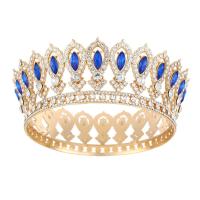 Decoraciones de pastel redondas de tiara de reina princesa europea, coronas barrocas para desfiles, tiaras de rey, coronas de boda brillantes para novias - details 17