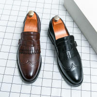 Zapatos formales de negocios para hombres, borla de empalme de un solo botón, Retro, moda juvenil, diario, oficina, banquete, novio, boda - details 4