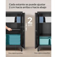 Archivador de Oficina, Armario Multifuncional, 2 Puertas, con Cerradura, Almacenamiento de Acero, para Sala de Estar, Gris Mate OMC013G01 - details 28