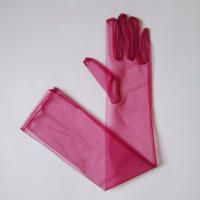Bridal Mesh Tulle Gloves Elbow Length Transparent Sheer Gloves for Evening Party Dance Gloves - details 7