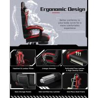 Silla de Oficina Silla Gaming con Reposapies Silla Ergonómica con Ruedas Silla Ordenador Ajustable Silla con Soporte Lumbar Capacidad MAX 136 KG Rojo - details 4