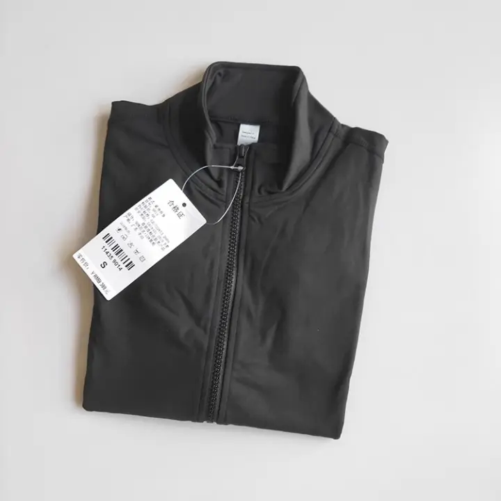 Chaqueta Deportiva de Nylon Plana Manga Larga Cierre de Cremallera Ideal para Entrenamiento y Yoga - 1