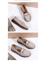 Zapatos de mujer de primavera nuevo estilo Mocasines de cuero genuino, punta redonda, planos, antideslizantes, suela suave Comodidad individual para mujeres de edad media y mayor - details 3
