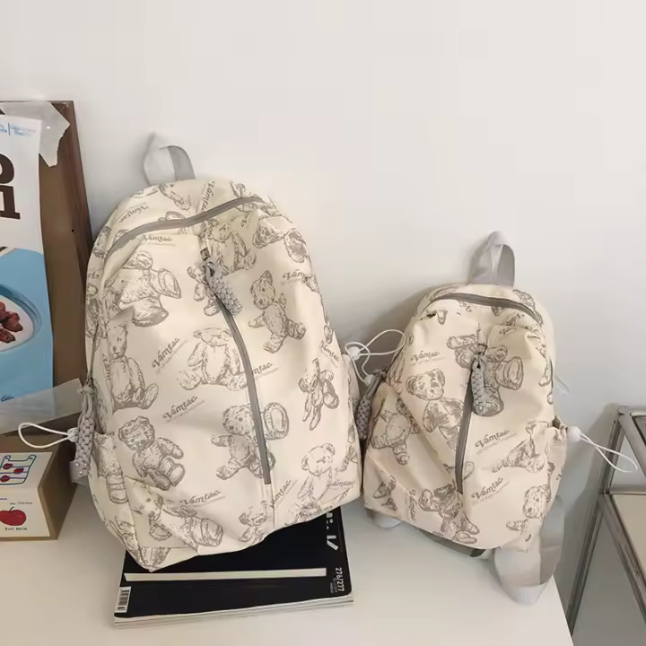 Mochila de Nylon Resistente al Desgaste Estilo Coreano para Niñas Ideal para Escuela y Viajes - 1