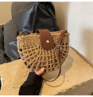 Bolso tejido de paja Retro de verano para mujer, bolso de playa para vacaciones en la playa, bolso de hombro tipo bandolera, bolso tejido para sillín de axila - details 19