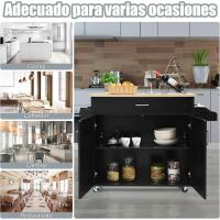 Carrito de Cocina Carro de Servicio Comedor con Ruedas,Toallero,Cajón, Puerta y Estantes Gabinete Mueble de Cocina (blanco) - details 24