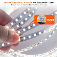 Tira de luces LED de espectro completo, cinta Flexible de diodo de 10M y 24V, SMD2835, 120Leds/m, 2700K, 3500K, 6000K, no impermeable, RA98 - details 5