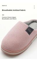 Invierno cálido piel para hombres mujeres parejas casa antideslizante zapatos suaves comodidad tacón plano hogar interior dormitorio Zapatillas de felpa - details 2