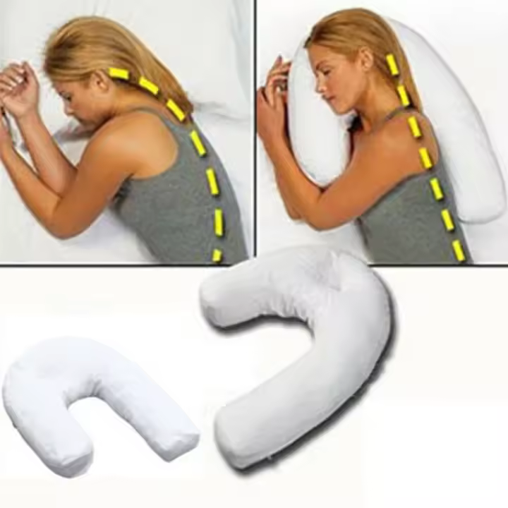Almohada de Contraste en Forma de U Almohada para Dormir Lateral para Cuello y Hombro - 1