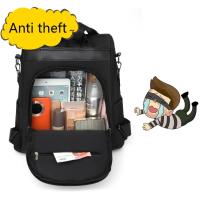 Mochila Multifuncional Antirrobo Para Mujer Casual Nylon Sólida Con Correa Desmontable Bolso Escolar De Moda Para Viajes - details 4