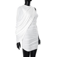 Vestido ajustado asimétrico de manga única de alta gama para mujer - details 19