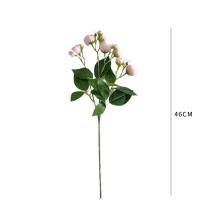 Decoración de 12 cabezas de rosas artificiales con tallos, flores de seda, ramo de flores falsas, flores de boda, mesa, Patio - details 0