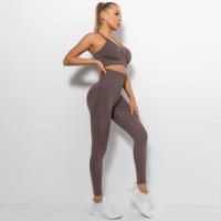 Conjunto deportivo para mujer, mallas de yoga para gimnasio de cintura alta, sujetador, conjuntos de correr, conjunto de entrenamiento - details 15