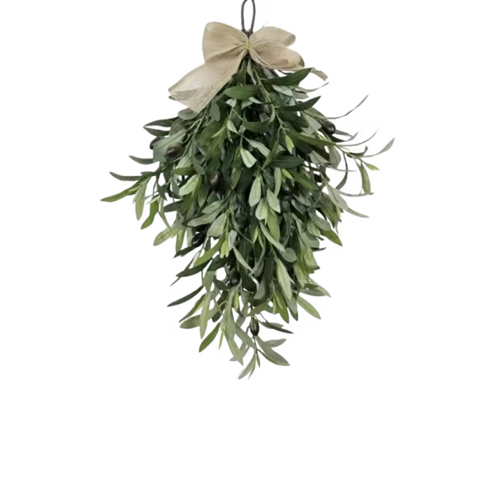 Corona de olivo Artificial de 60cm, enredaderas colgantes de olivo verde elegante para primavera y verano, plantas falsas hechas a mano, recuerdos de fiesta - 1