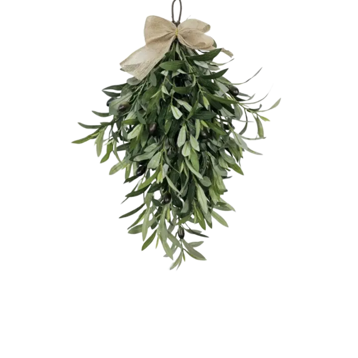 Corona de olivo Artificial de 60cm, enredaderas colgantes de olivo verde elegante para primavera y verano, plantas falsas hechas a mano, recuerdos de fiesta - 1
