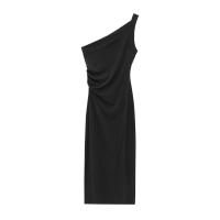 Vestido largo asimétrico sin mangas 2025 con temperamento, nuevo de verano, color sólido para mujer - details 2
