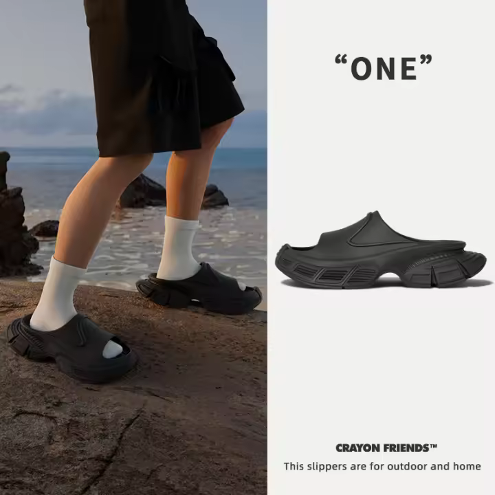 Zapatillas de papá de suela gruesa nueva ropa exterior de verano marca de moda zapatillas frescas resistentes al desgaste deportes al aire libre de una palabra de arrastre - 1