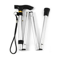 Bastón Telescópico De Aleación De Aluminio Para Senderismo Y Trekking Plegable Con Punta De Goma Para Ancianos Color Negro/Cobre - details 8