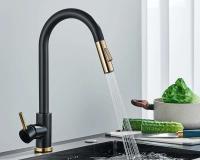 Quyanre Oro pulido extraíble fregadero agua grifo mezclador de una sola manija grifo de ducha de cocina con rotación de 360 ​​grados - details 13