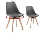 4 unids/set sillas de comedor giratorias modernas sillas tapizadas sillas de comedor de cuero sintético de madera maciza para cocina sala de estar - details 3