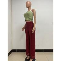 Moda femenina New -End Color sólido Pierna ancha con lentejuelas drapeadas Pantalones casuales para mujer - details 81