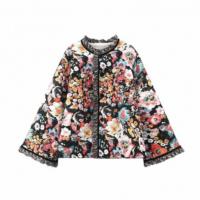 Ropa acolchada de algodón para mujer，Cachemira impresa，Comodidad y casual，Manga acampanada suelta - details 4