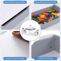 Juego de mesa y silla infantil 4 en 1, mesa infantil de madera con 2 sillas, manualidades, dibujo, lectura, mesa infantil con almacenamiento, pizarra desmontable para guardería (verde) - details 28