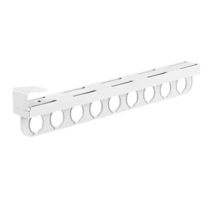 Barra extensible extraíble para armario, colgador de almacenamiento de ropa montado en la parte superior, para colgar ropa Riel, pantalones y más - 1