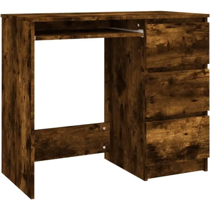 Escritorio de Madera contrachapada Blanco Brillo 90x45x76 cm - 1