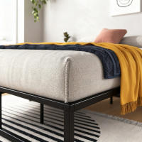 135x190 cm - Altura 36 cm con almacenaje debajo de la cama - Estructura de cama de plataforma de metal - Blanco - details 6