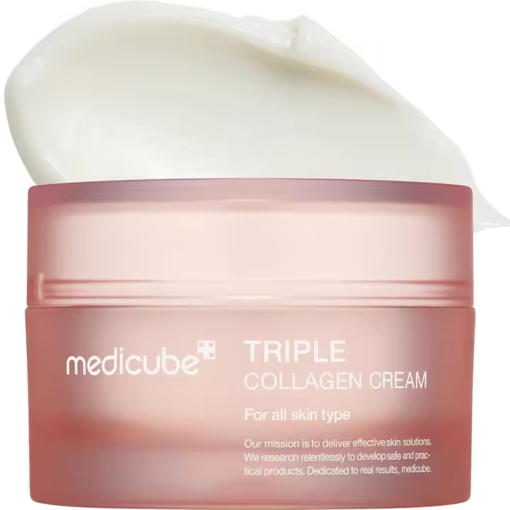 Crema hidratante reafirmante medicube Triple colágeno con ácido hialurónico, elastina premium, manteca de karité para el cuidado de las arrugas - 1
