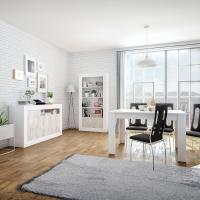 Mesa de Comedor Extensible de Madera Blanca Estilo Canadiense 140 a 190cm Ancho 90 Altura 78 - details 28