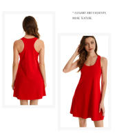 Nuevo estilo de camisón europeo y americano para comercio exterior transfronterizo, camisón de algodón con tirantes elásticos de talla grande, vestido sin mangas para mujer, se puede usar como ropa de casa - details 15