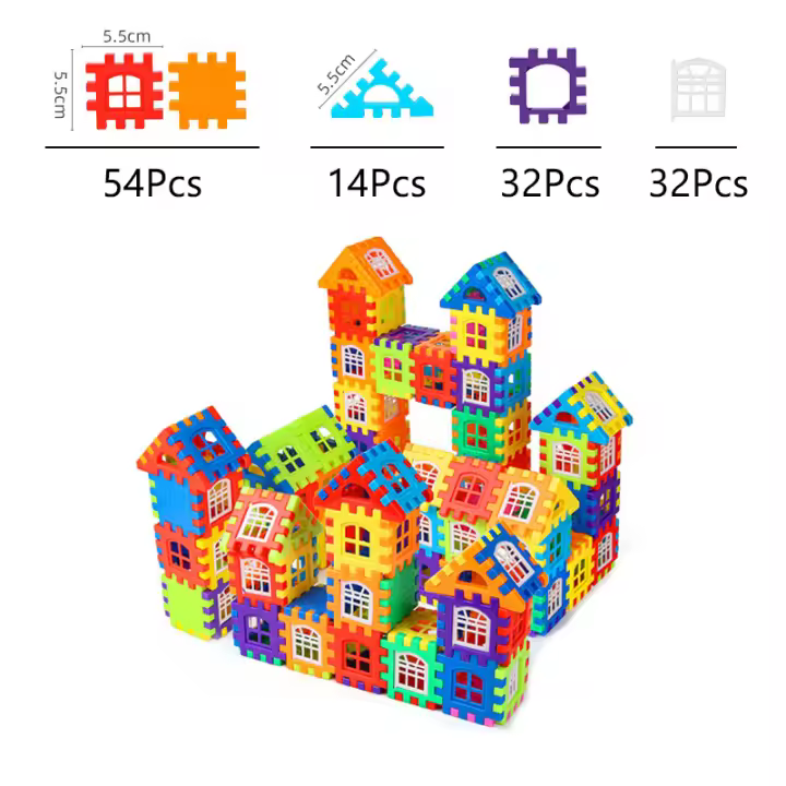 Simulación de modelado de bloques de construcción de la casa, juguetes educativos, bloques de construcción - 1
