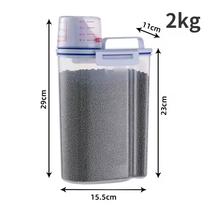Tarro de Almacenamiento de alimentos para Mascotas, Tarro de Plástico de 2kg A Prueba de Humedad - 1