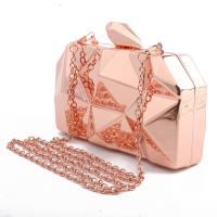 Bag Women 's Cube Metal Handbook Evening Pack Fashion swallow Chain hombro Banquet dress Pack - details 7
