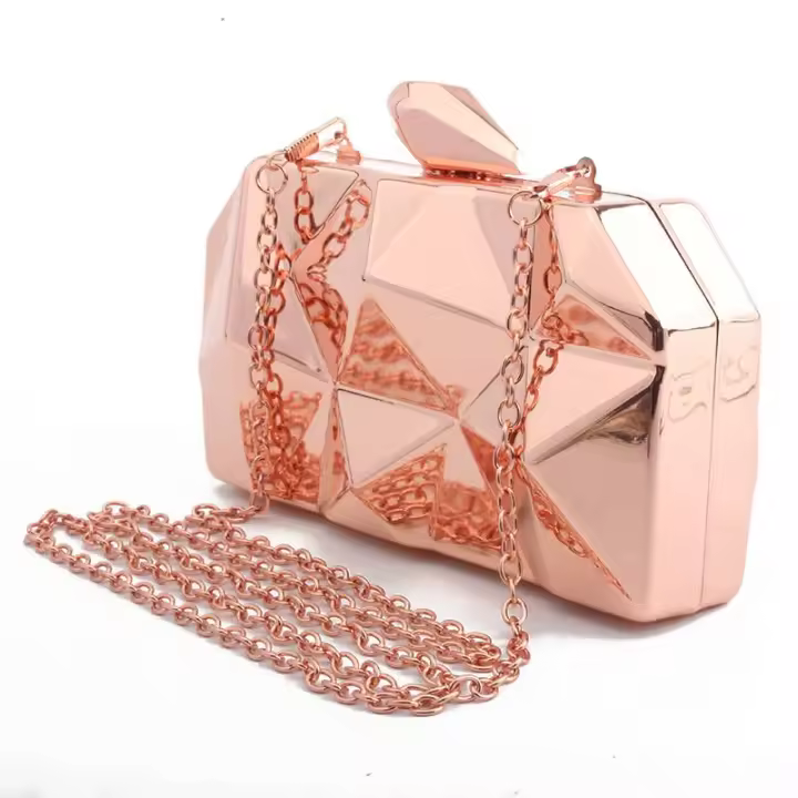 Bag Women 's Cube Metal Handbook Evening Pack Fashion swallow Chain hombro Banquet dress Pack - 1