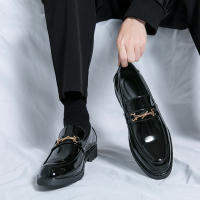 Zapatos de tacón bajo formales para hombre, mocasines informales antideslizantes, cómodos, transpirables, color negro y marrón, para fiesta de boda, Lea - details 18