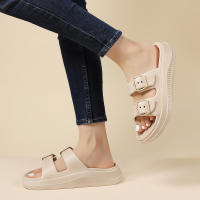 Pantuflas De Plataforma Gruesa Para Mujer Verano Playa Cómodas Antideslizantes Suela Suave Baño Hogar Zapatillas De Verano - details 8