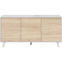 Conjunto de Comedor Zaiken Plus 3 Puertas, Blanco Brillo y Roble Canadiense - details 5