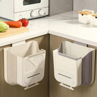Cubo de basura plegable montado en la pared para armario de cocina, práctico cubo de basura reutilizable para dormitorio, hogar, estudio - details 0