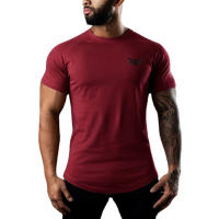Camiseta transpirable de algodón para hombre, Camiseta con estampado sólido de 0 Cuello, manga corta, informal, culturismo, entrenamiento deportivo, Verano - details 9